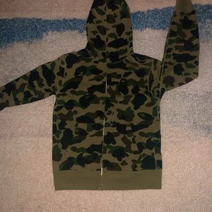 Bape Green Full Zip Hoodie size MEDIUM